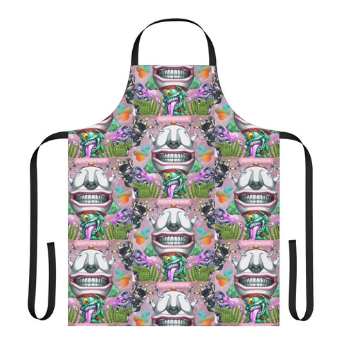 Anime inspired apron featuring the "Ojama Wave" vaporwave aesthetic design