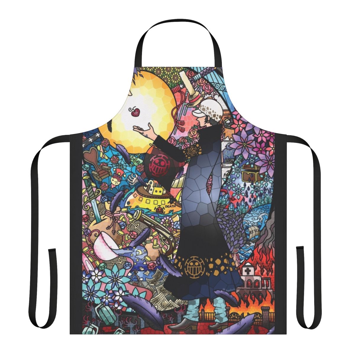 Anime-inspired one piece apron featuring the character Trafalgar Law