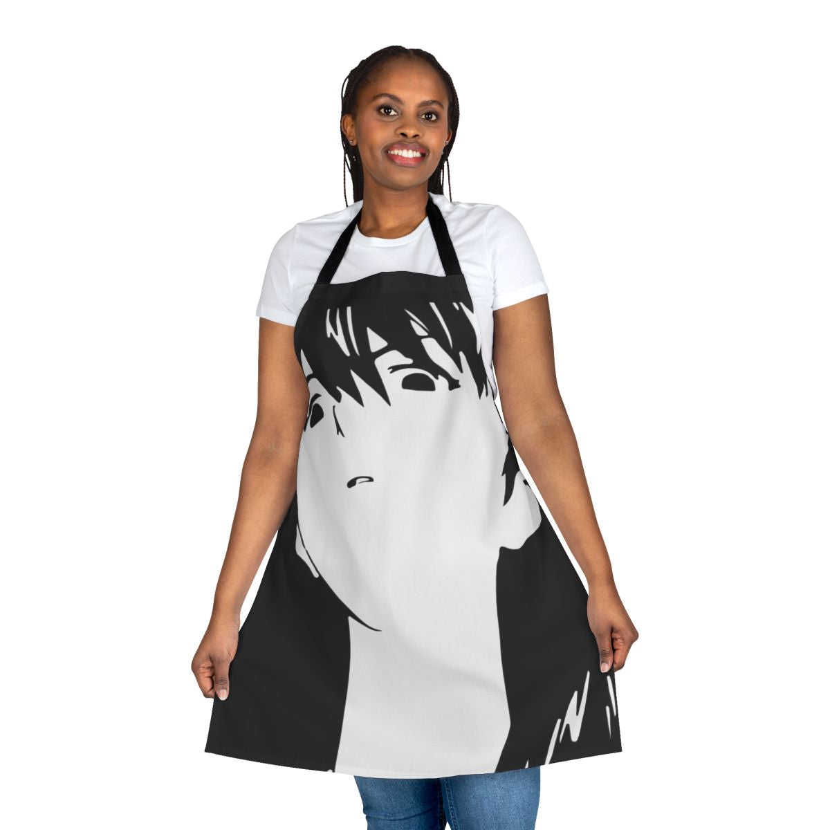 Anime-inspired apron featuring Asuka Langley from Evangelion, a popular meme character