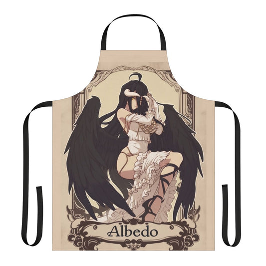 Anime-inspired pinup style apron featuring a seductive demon-like character