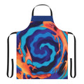 Anime-inspired apron featuring Yu-Gi-Oh! motifs like Polymerization, Duel Disks, and iconic characters