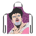 Anime-inspired digital art apron featuring the character Puri Puri Prisoner from One Punch Man