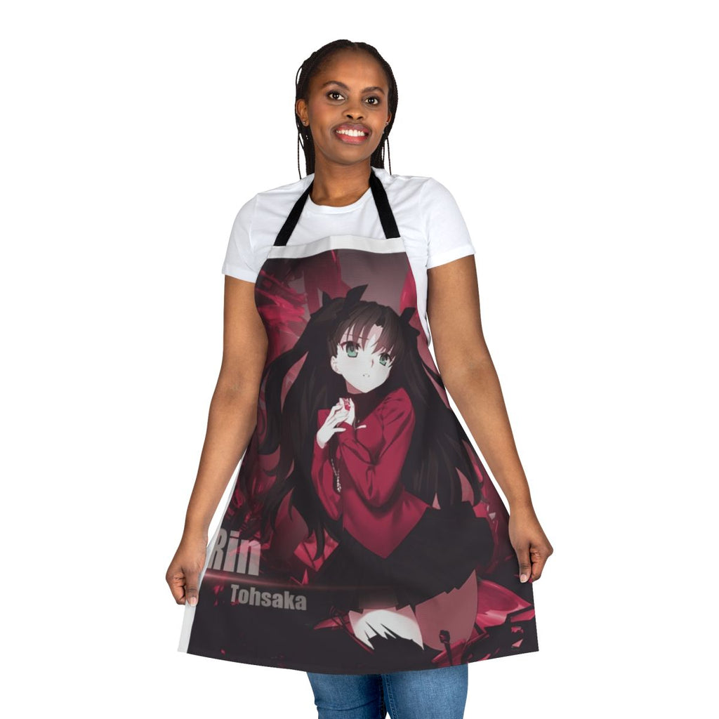 "Anime-inspired apron featuring the character Rin Tohsaka from the Fate series"