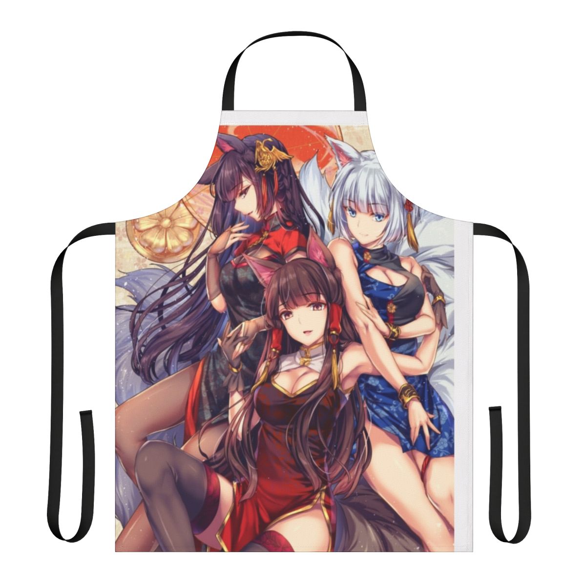 Sakura Empire-themed apron featuring characters from the Azur Lane anime series