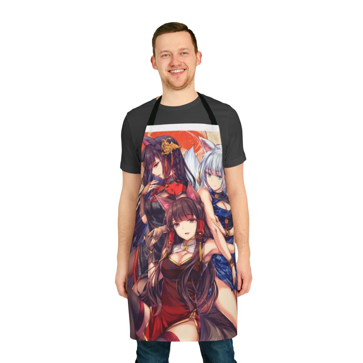 Sakura Empire-themed apron featuring characters from the Azur Lane anime series