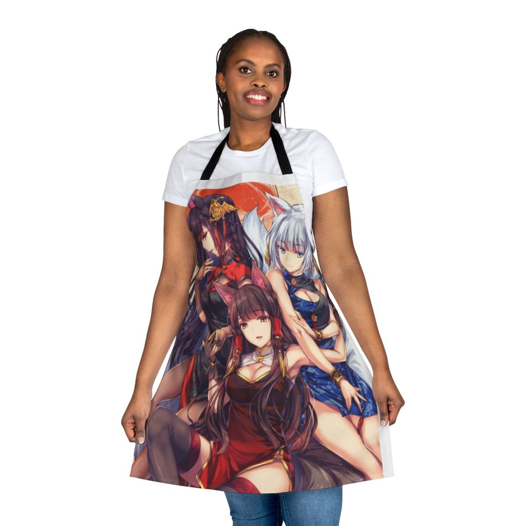 Sakura Empire-themed apron featuring characters from the Azur Lane anime series