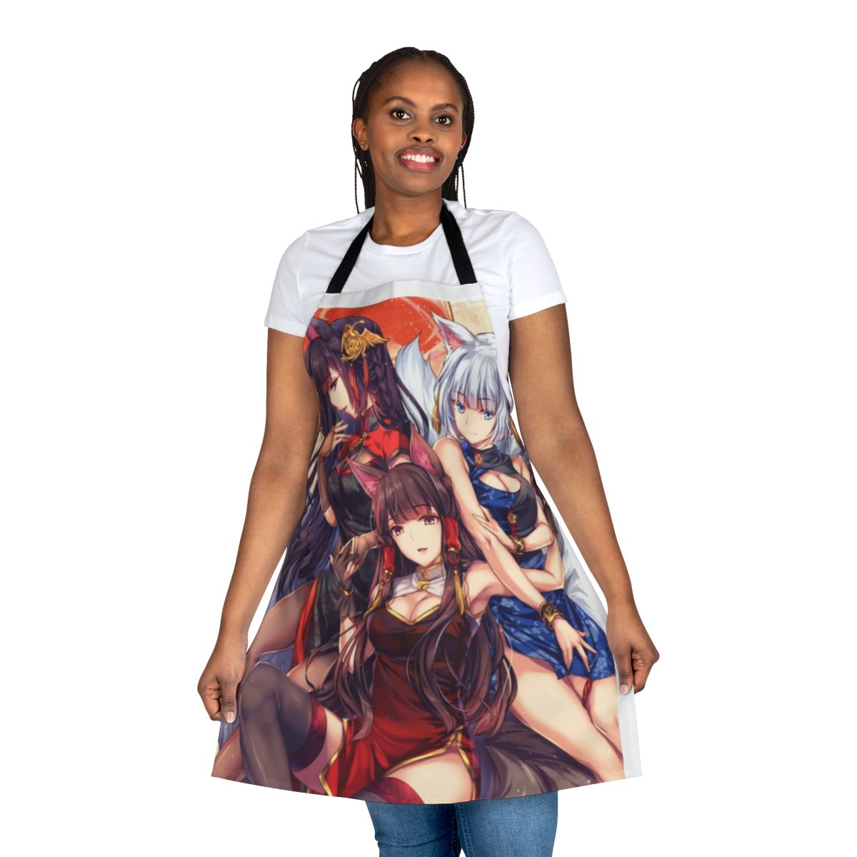 Sakura Empire-themed apron featuring characters from the Azur Lane anime series