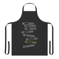 Silver Case anime-themed apron with various character references