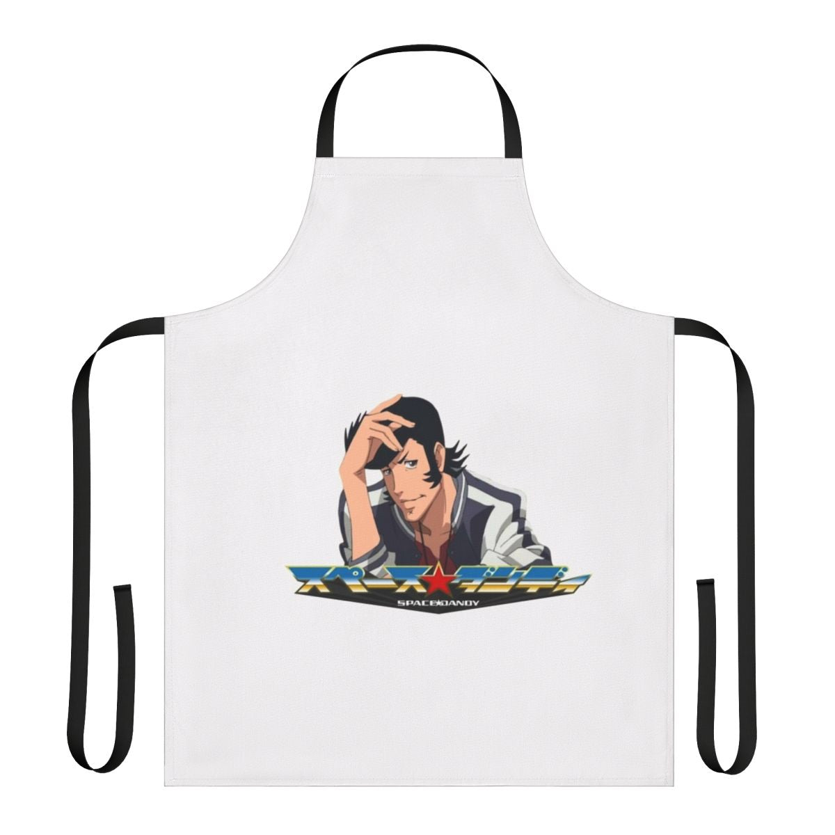Anime-style apron with Space Dandy character design