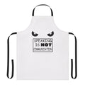 Anime-inspired apron with the quote "Speaking Is Not Communication" printed on it