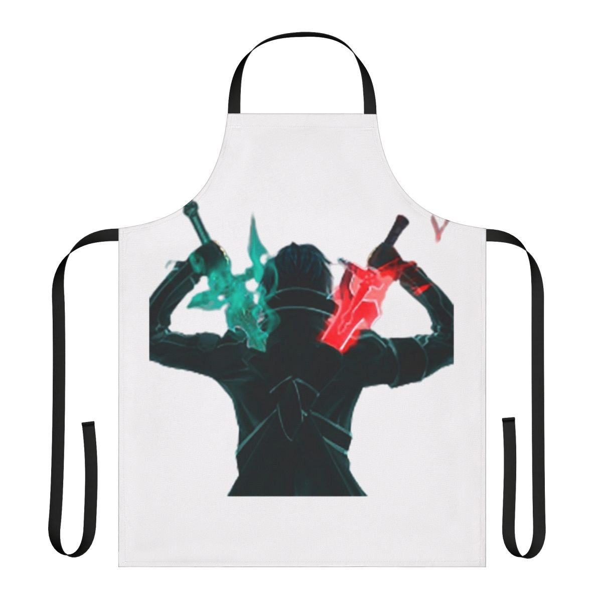Anime-themed apron with swords design
