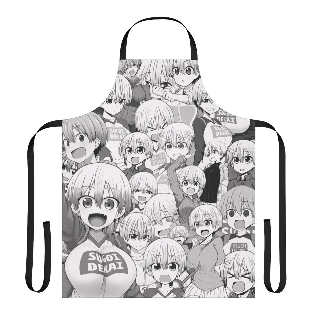 Anime-themed Uzaki-chan collage design printed on a high-quality apron
