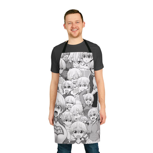Anime-themed Uzaki-chan collage design printed on a high-quality apron