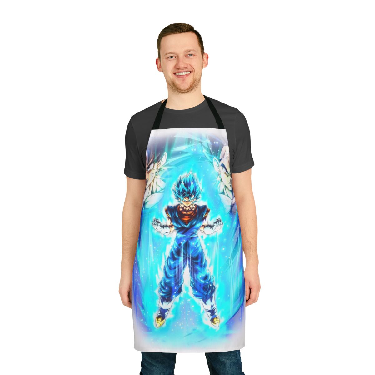 Anime-inspired apron featuring the character Vegito from Dragon Ball Super