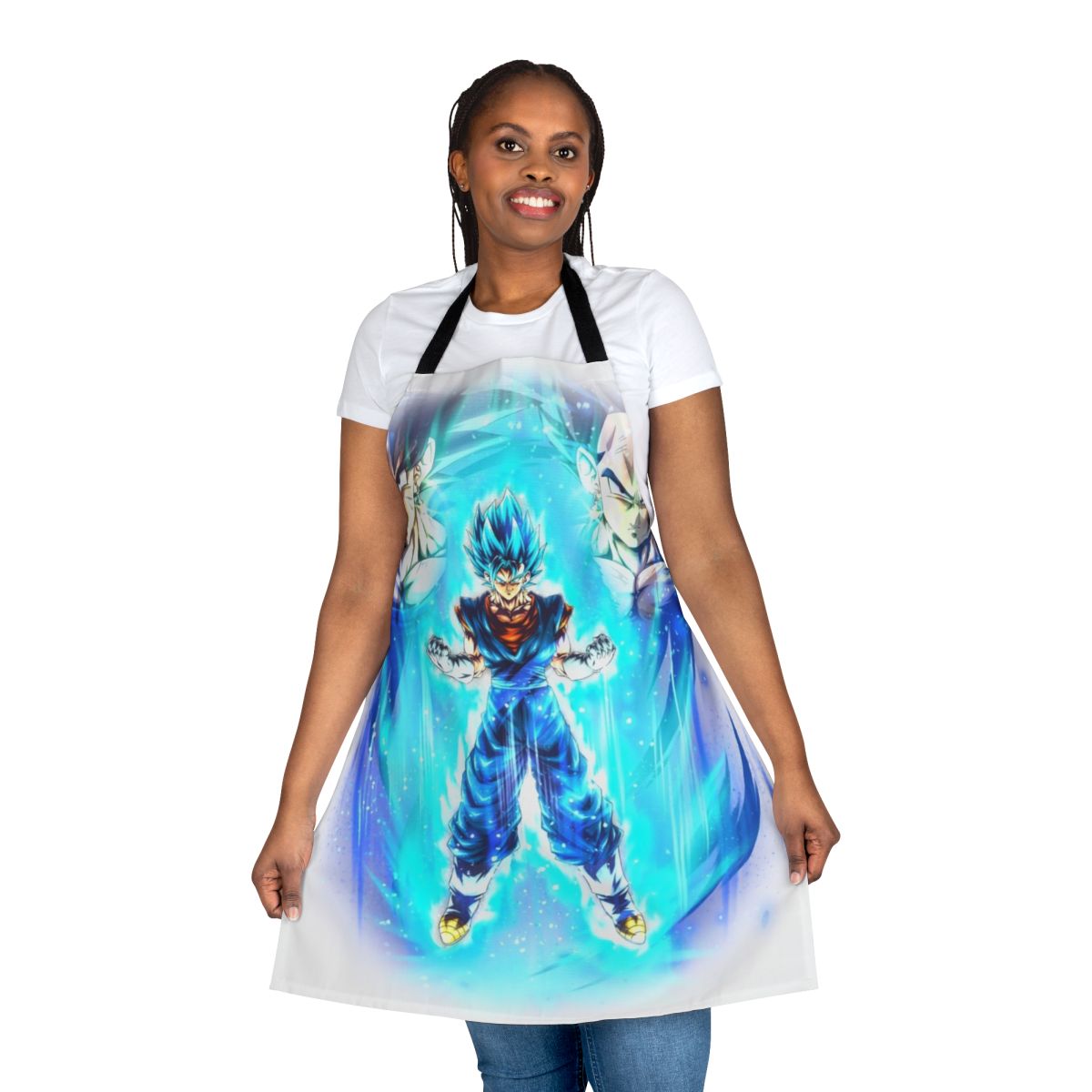 Anime-inspired apron featuring the character Vegito from Dragon Ball Super