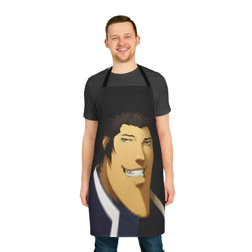 Anime inspired video game apron featuring the character Walter from the Shin Megami Tensei series.