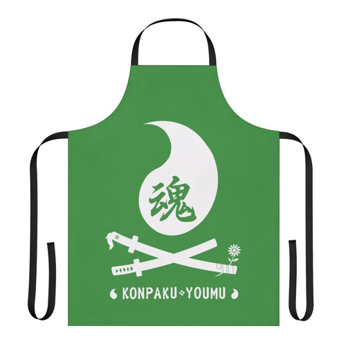 Anime-inspired apron featuring Youmu Konpaku, a character from the Touhou video game series, with a kanji design.