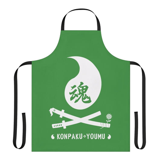 Anime-inspired apron featuring Youmu Konpaku, a character from the Touhou video game series, with a kanji design.