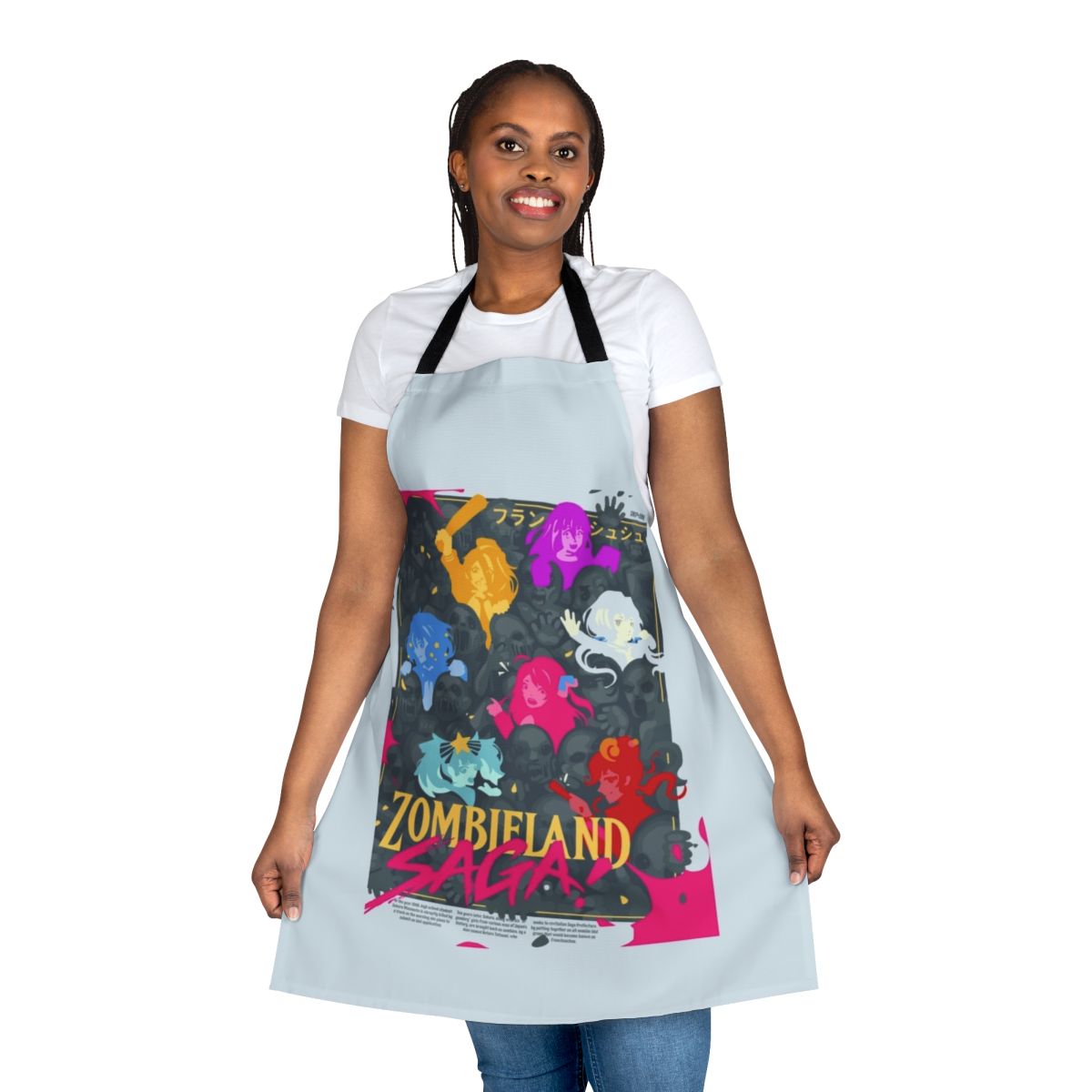 Anime-inspired zombie apron featuring the Zombieland Saga characters