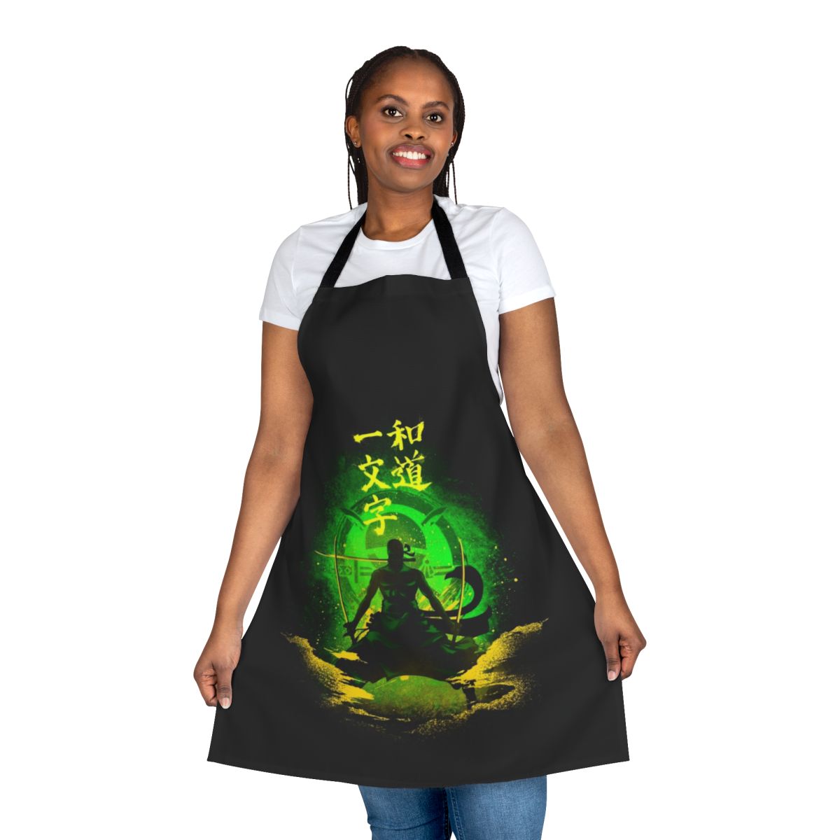 Stylish anime-themed Zoro apron for cooking and baking