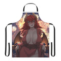 Product image of a white apron with a colorful dragon girl design, inspired by the VTuber Zentreya.