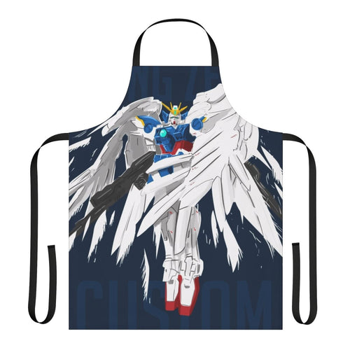Stylized Gundam-inspired apron for cosplay, model building, and kitchen use