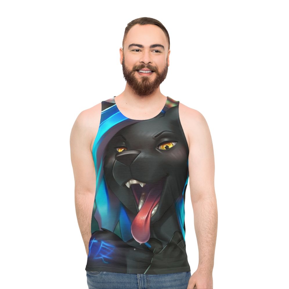 Anime neko furry cat design unisex tank top