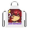Anime-style girl with horns and a mischievous expression wearing a high-quality apron.