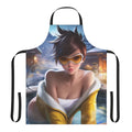 A sexy, anime-inspired apron featuring the popular Overwatch character Tracer in a hot spring setting.