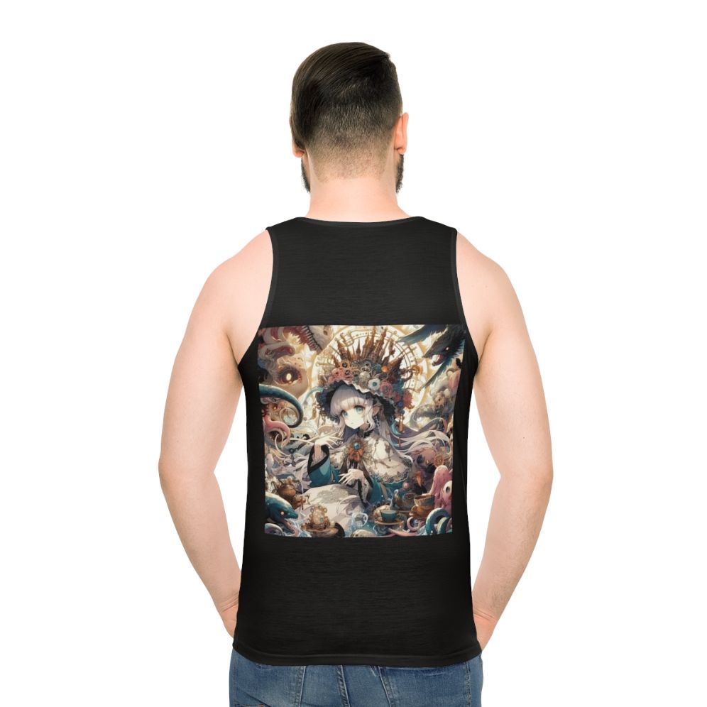 Anime-inspired unisex tank top with cute anime girl design
