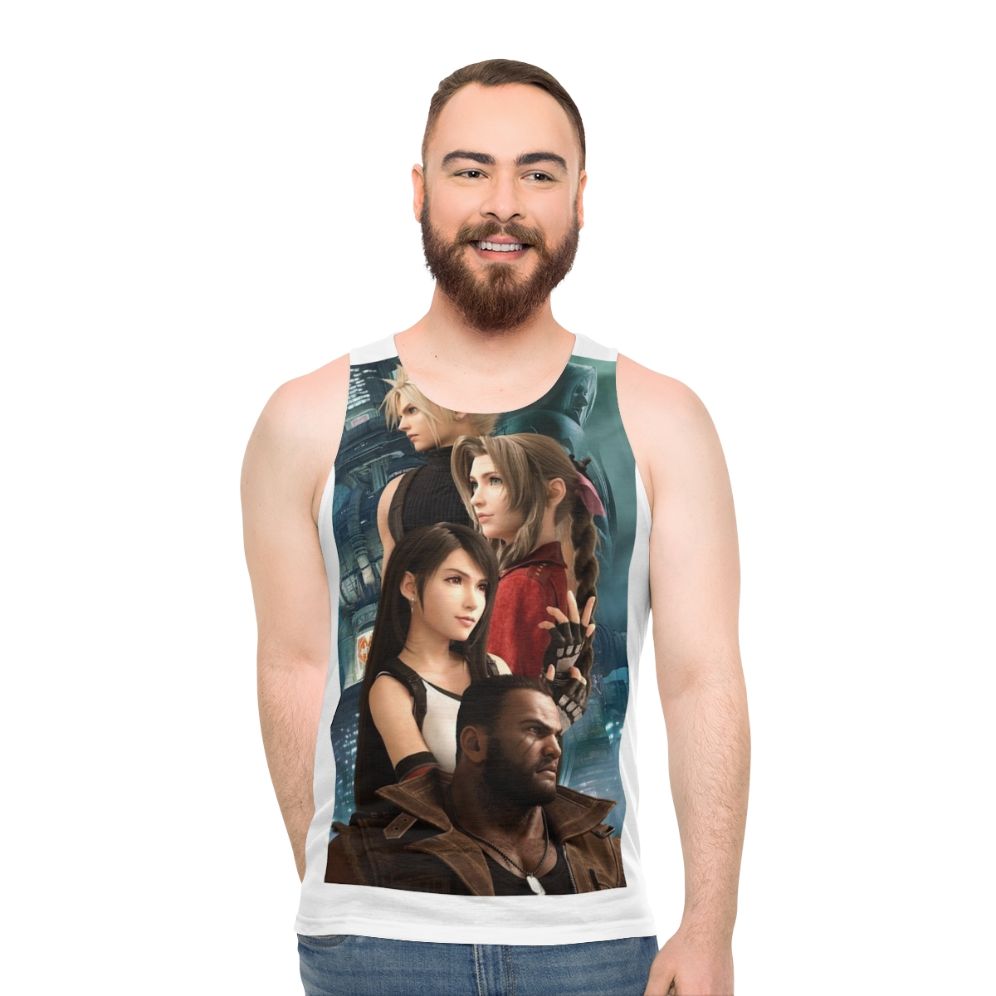 Unisex anime tank top featuring Final Fantasy VII design