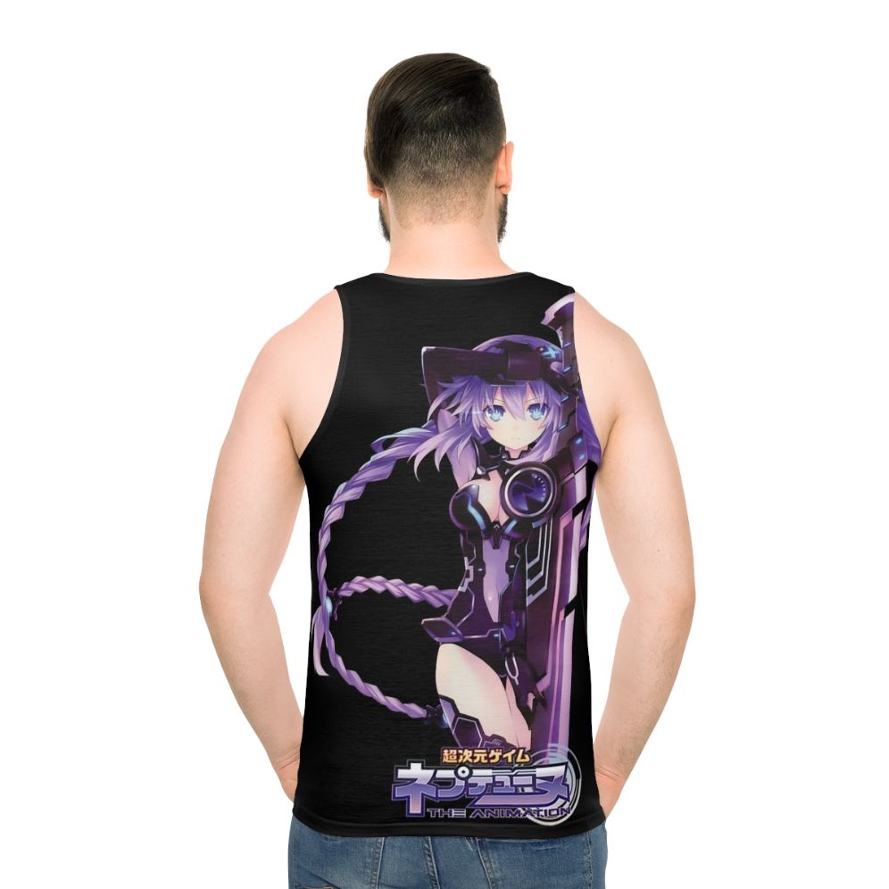 Anime tank top featuring the transforming character Purple Heart from the Hyperdimension Neptunia series