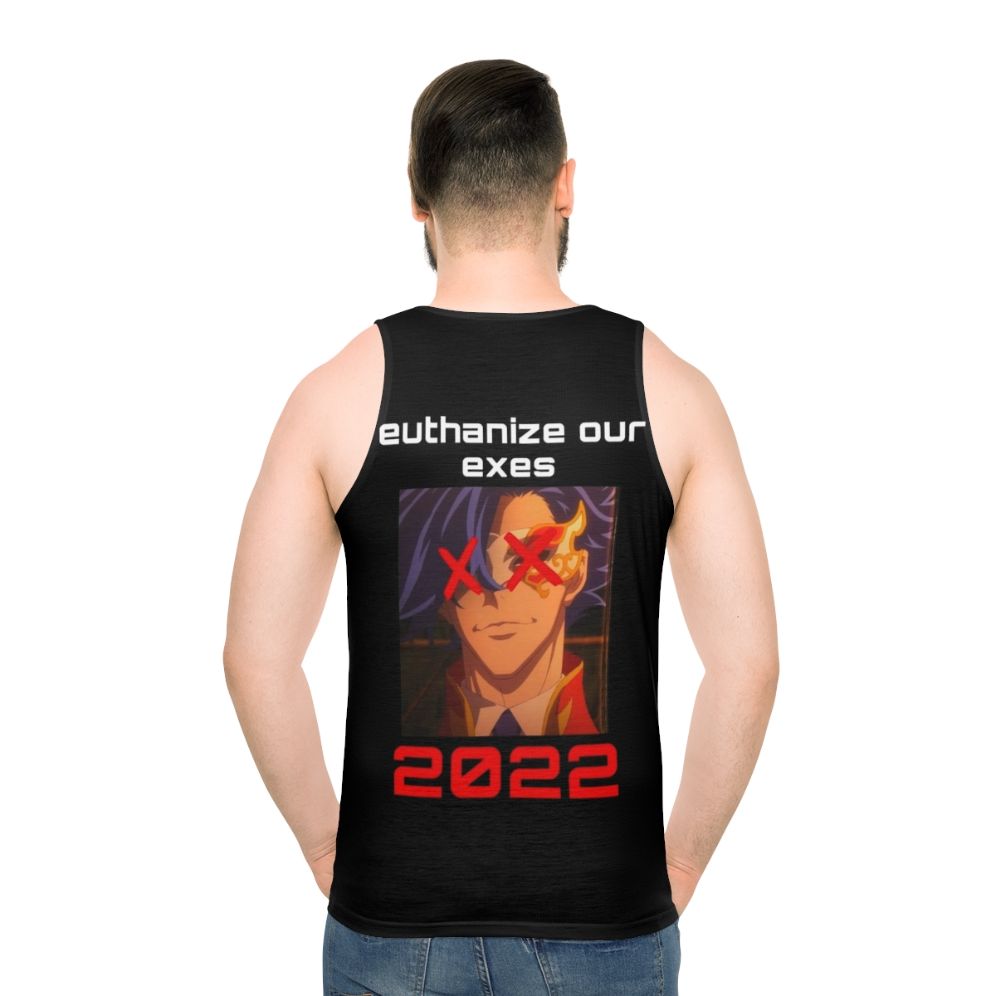 Anime-inspired unisex tank top with a skate-inspired graphic design