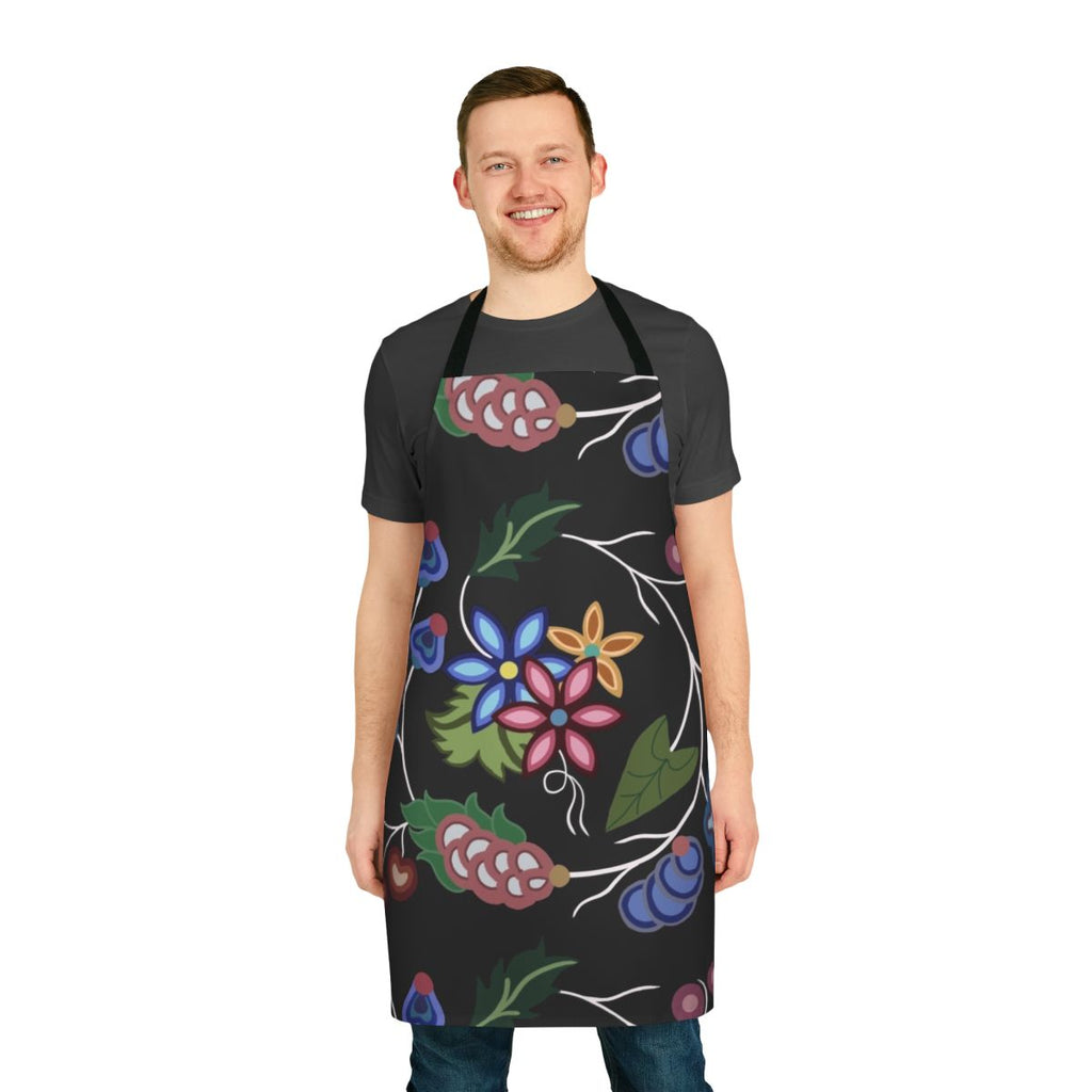 Anishnawbe-inspired apron featuring a traditional indigenous pattern