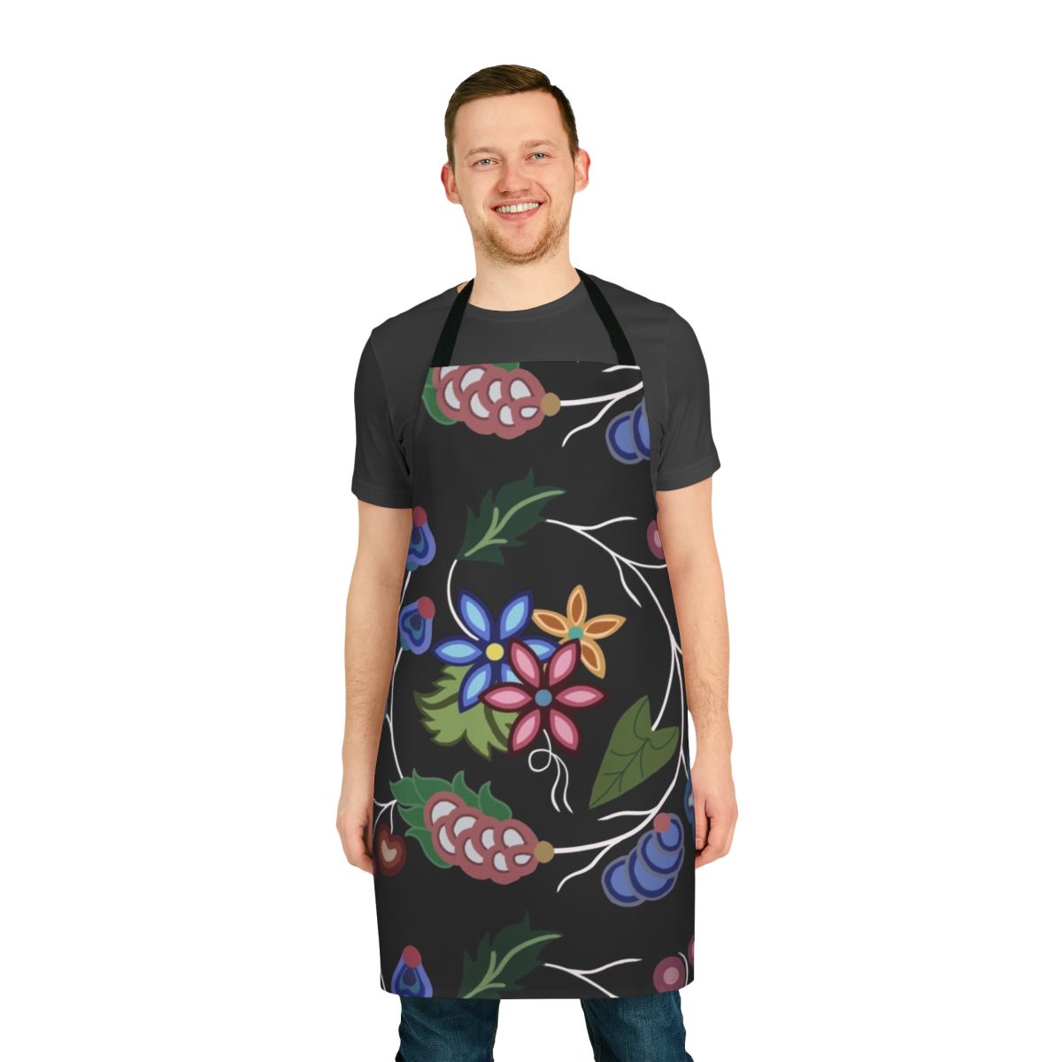 Anishnawbe-inspired apron featuring a traditional indigenous pattern