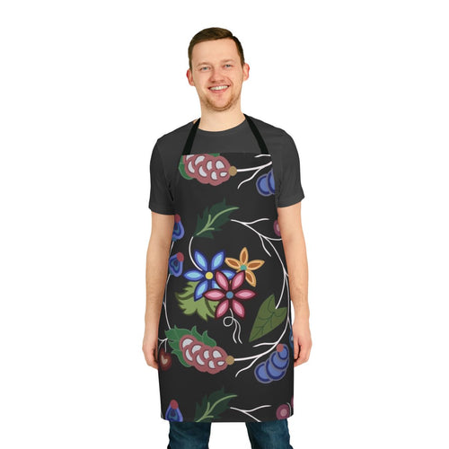 Anishnawbe-inspired apron featuring a traditional indigenous pattern