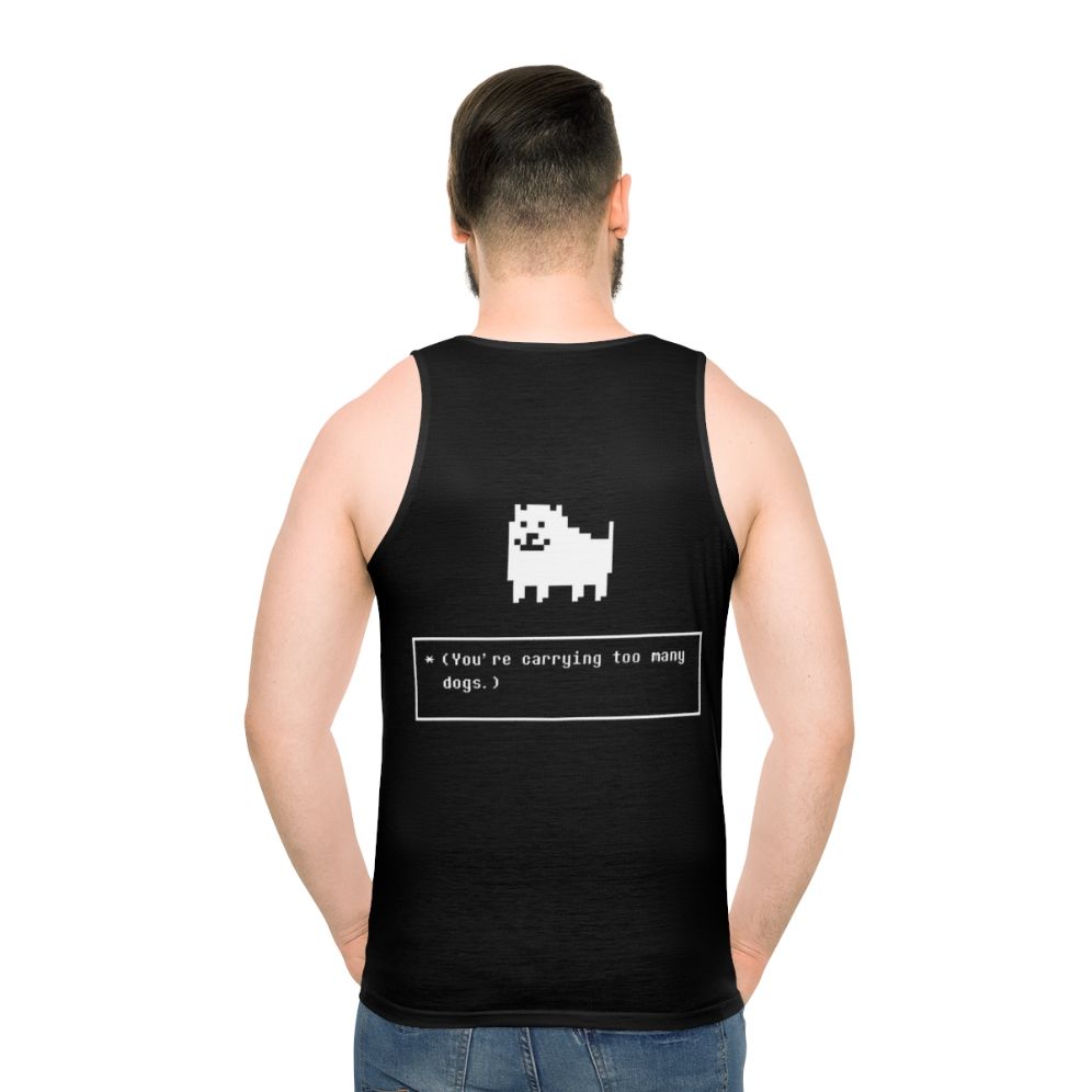 Unisex tank top with annoying dog design inspired by Undertale
