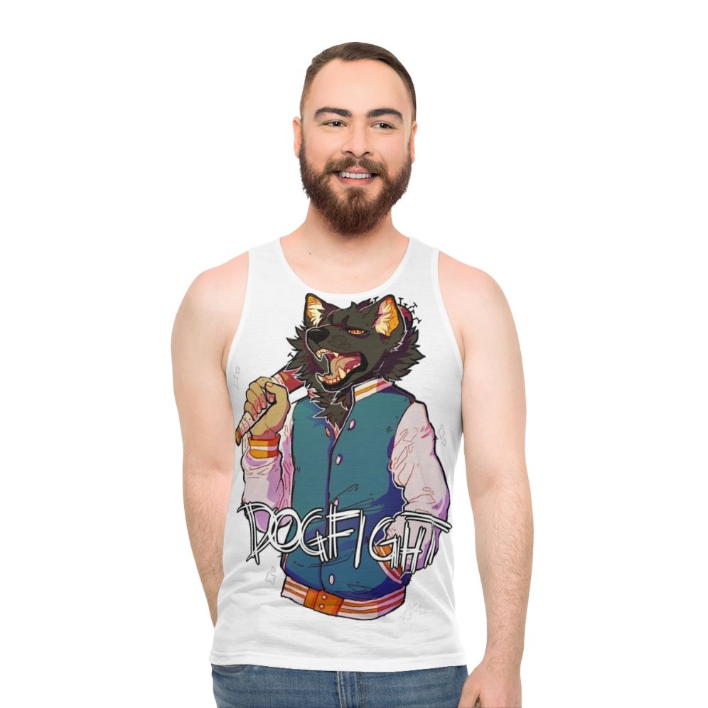 Anthropomorphic dog unisex tank top