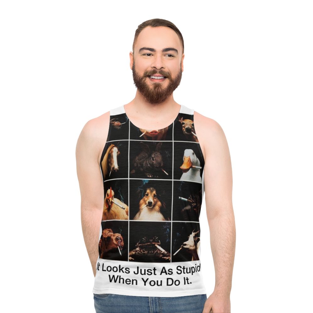 Anti-Smoking Animals Unisex Tank Top