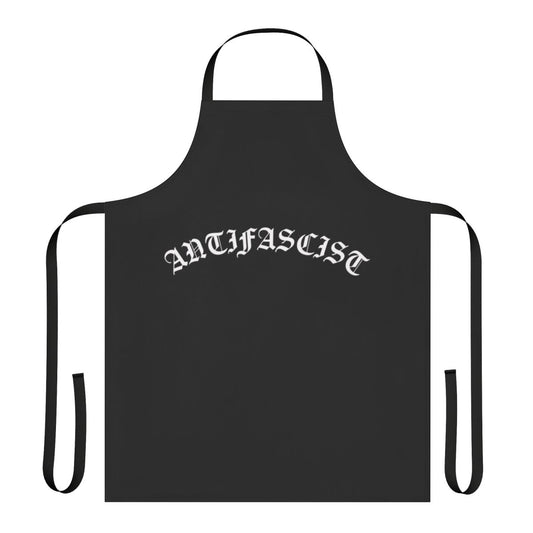 Antifascist Gothic Text Apron featuring bold, political typography design