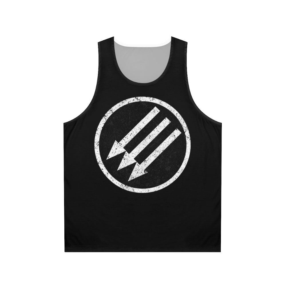 Antifascist unisex tank top with bold political design