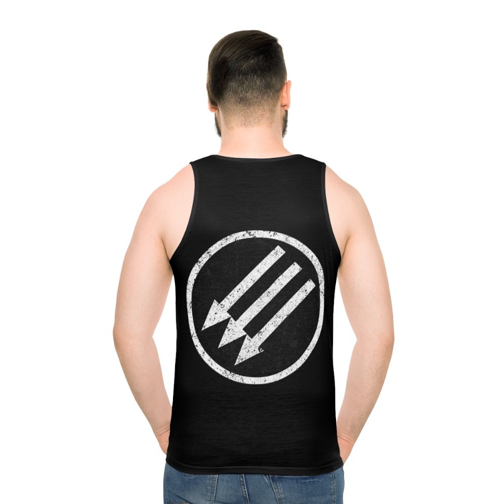 Antifascist unisex tank top with bold political design