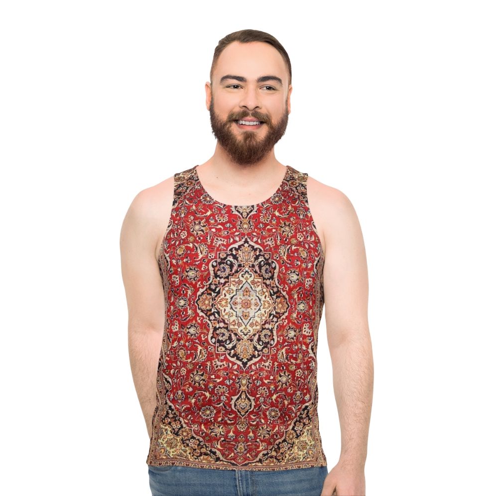 Antique Persian Floral Carpet Print Unisex Tank Top