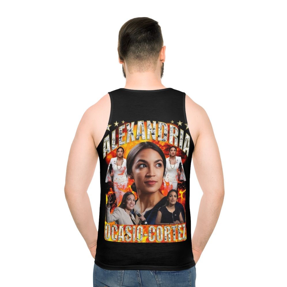 Unisex tank top with Alexandria Ocasio-Cortez and Democratic Socialist design