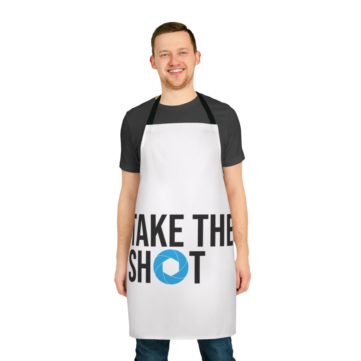Photography apron with an aperture design, perfect for photographers and camera enthusiasts.