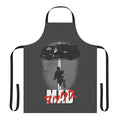 "The Mad Warrior Apron, a post-apocalyptic inspired design paying homage to classic 80s movies like Mad Max and Road Warrior."