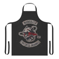Days Gone themed apron with mongrel dog, motorbike, and Deacon's farewell ride