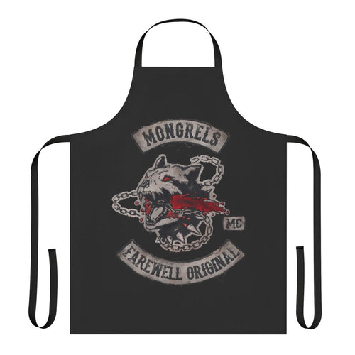Days Gone themed apron with mongrel dog, motorbike, and Deacon's farewell ride
