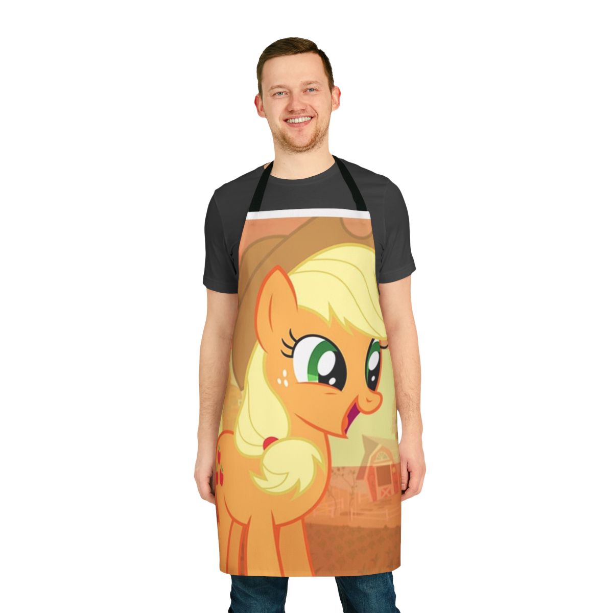 Applejack-inspired apron featuring a pony design, ideal for fans of the My Little Pony franchise