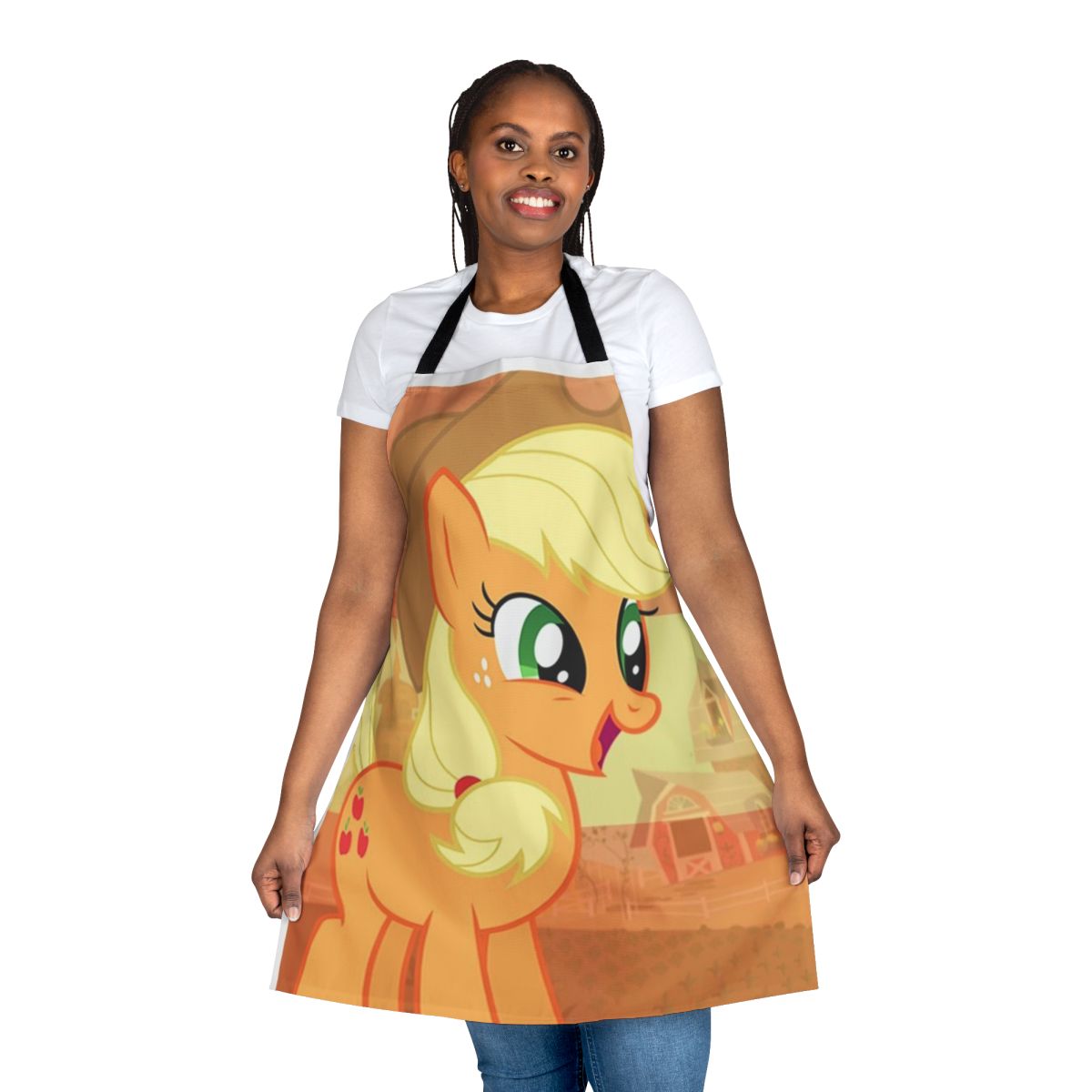 Applejack-inspired apron featuring a pony design, ideal for fans of the My Little Pony franchise